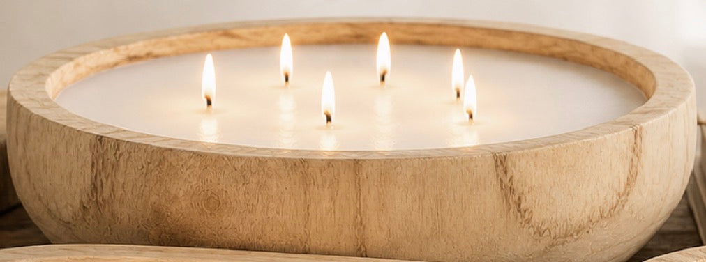 Custom Large wooden center piece candle